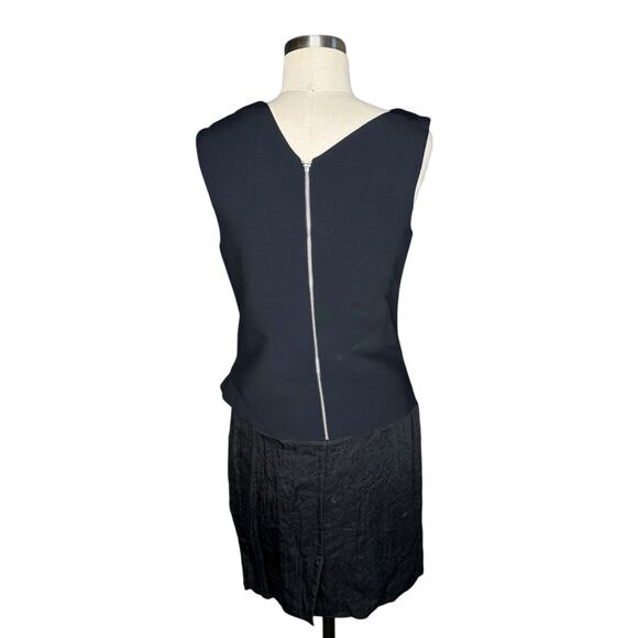 HELMUT LANG Black Asymmetric Sheath Mini Dress Women's Size 6 Classic LBD Basics - Picture 3 of 7